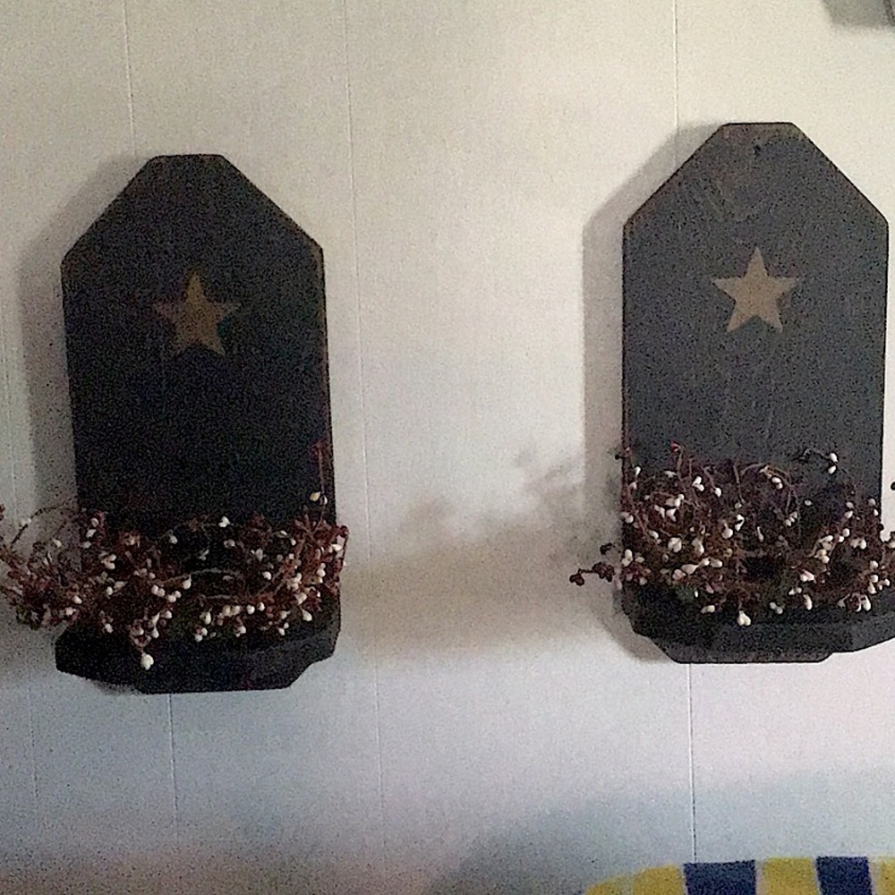 Primitive wood sconces